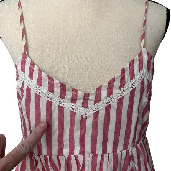 Olsenboye Wmns Red White Stripe 100% Cotton Flowy Boho Festival Tank Blouse Sz M - Picture 5 of 5